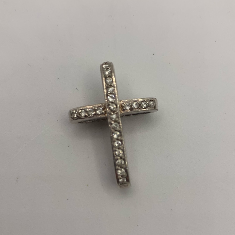 Silver with Stones Cross Pendant